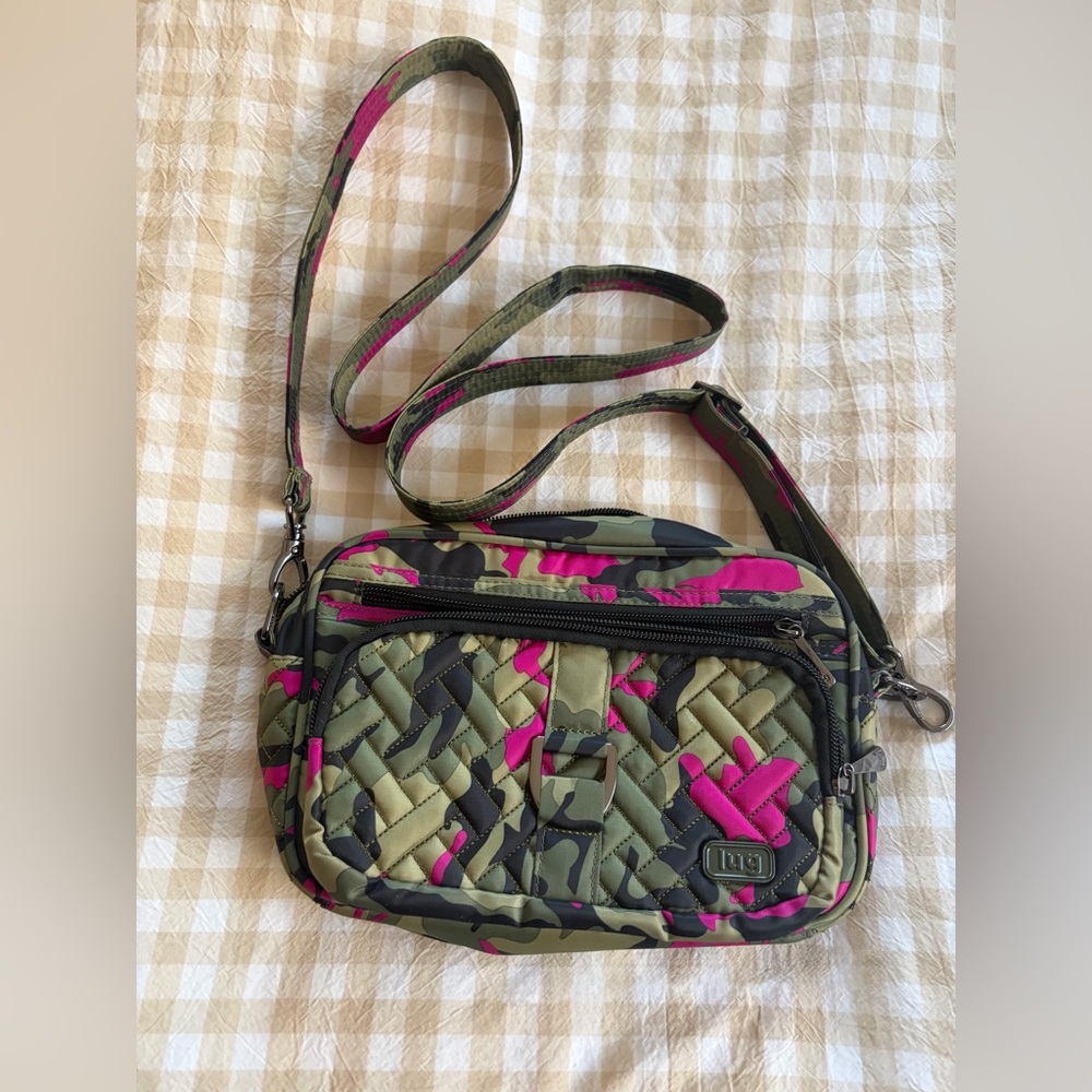 lug Pink Camo Cosmetic Case with Black Accents